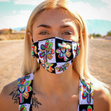Alien Floral: Adjustable Face Mask (Checker)