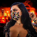 Alien Floral: Adjustable Face Mask (Black Out)