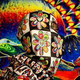 Alien Floral: Balaclava Face Mask (Checker)