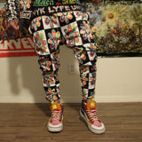 Alien Floral: Men's Fleece Joggers (Checker)