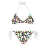 Alien Floral: Women's String Bikini Set (White Out)