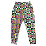 Alien Floral: Men's Fleece Joggers (Checker)