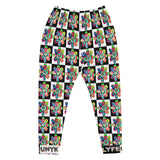 Alien Floral: Men's Fleece Joggers (Checker)