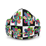 Alien Floral: Adjustable Face Mask (Checker)