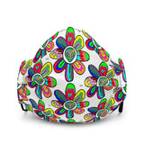 Alien Floral: Adjustable Face Mask (White Out)