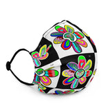 Alien Floral: Adjustable Face Mask (Checker)