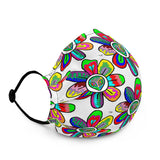 Alien Floral: Adjustable Face Mask (White Out)