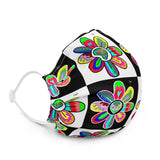 Alien Floral: Adjustable Face Mask (Checker)