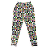 Alien Floral: Women's Fleece Joggers (Checker)