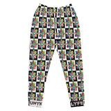 Alien Floral: Women's Fleece Joggers (Checker)