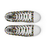 Alien Floral: Men’s High Top Shoes (Black Out)
