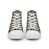 Alien Floral: Men’s High Top Shoes (Black Out)