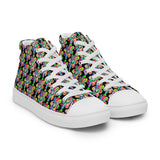 Alien Floral: Men’s High Top Shoes (Black Out)