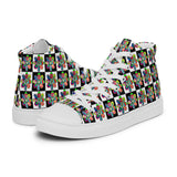 Alien Floral: Women's High Top Shoes (Checker)