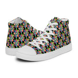 Alien Floral: Women's High Top Shoes (Black Out)