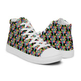 Alien Floral: Women's High Top Shoes (Black Out)