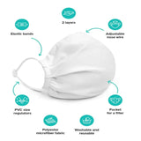 Unyk Lyfe Text: Adjustable Face Mask (White Out)